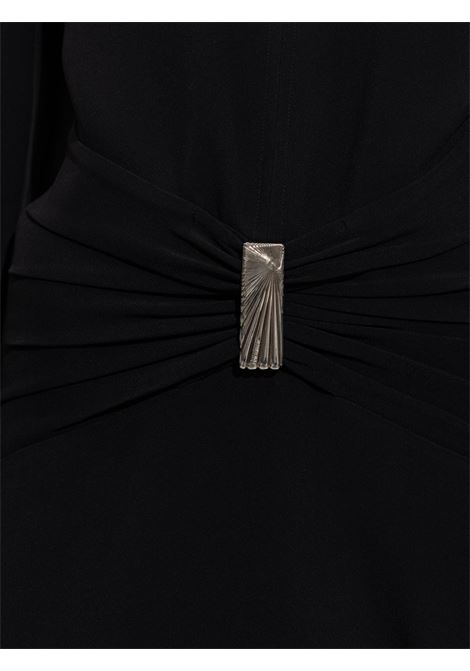 Black embellished ruched-detail mini dress The attico - women THE ATTICO | 251WCA00449ACC001AA100